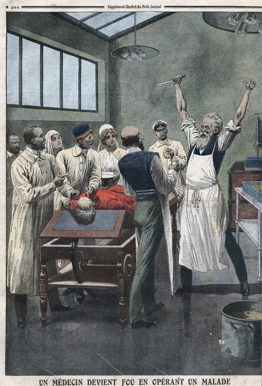 Un médecin chirurgien est devenu fou en opérant un patient dans un hôpital de Razomin, Chita, Russie. - Artist Unknown