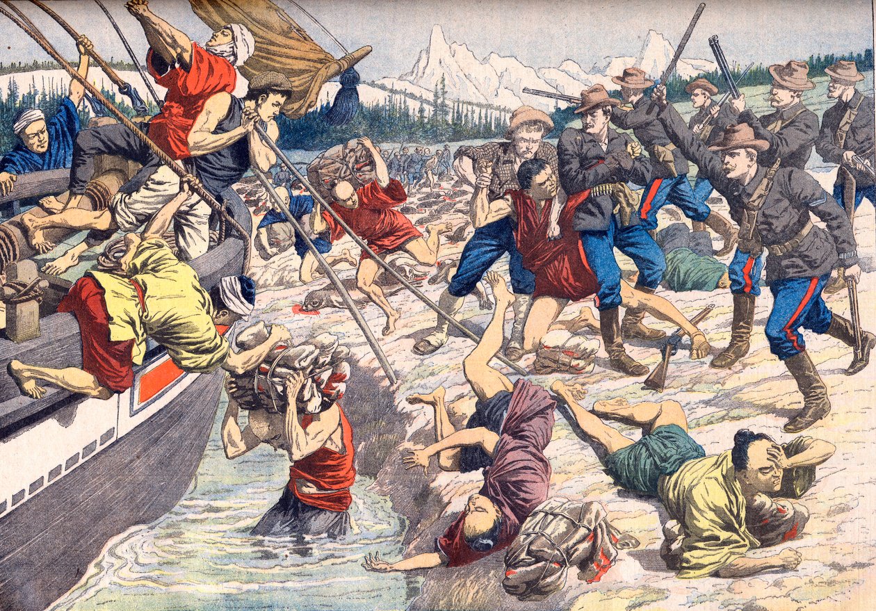 Îles Aléoutiennes : Conflit sanglant entre Japonais et Américains sur les îles Aléoutiennes - Artist Unknown