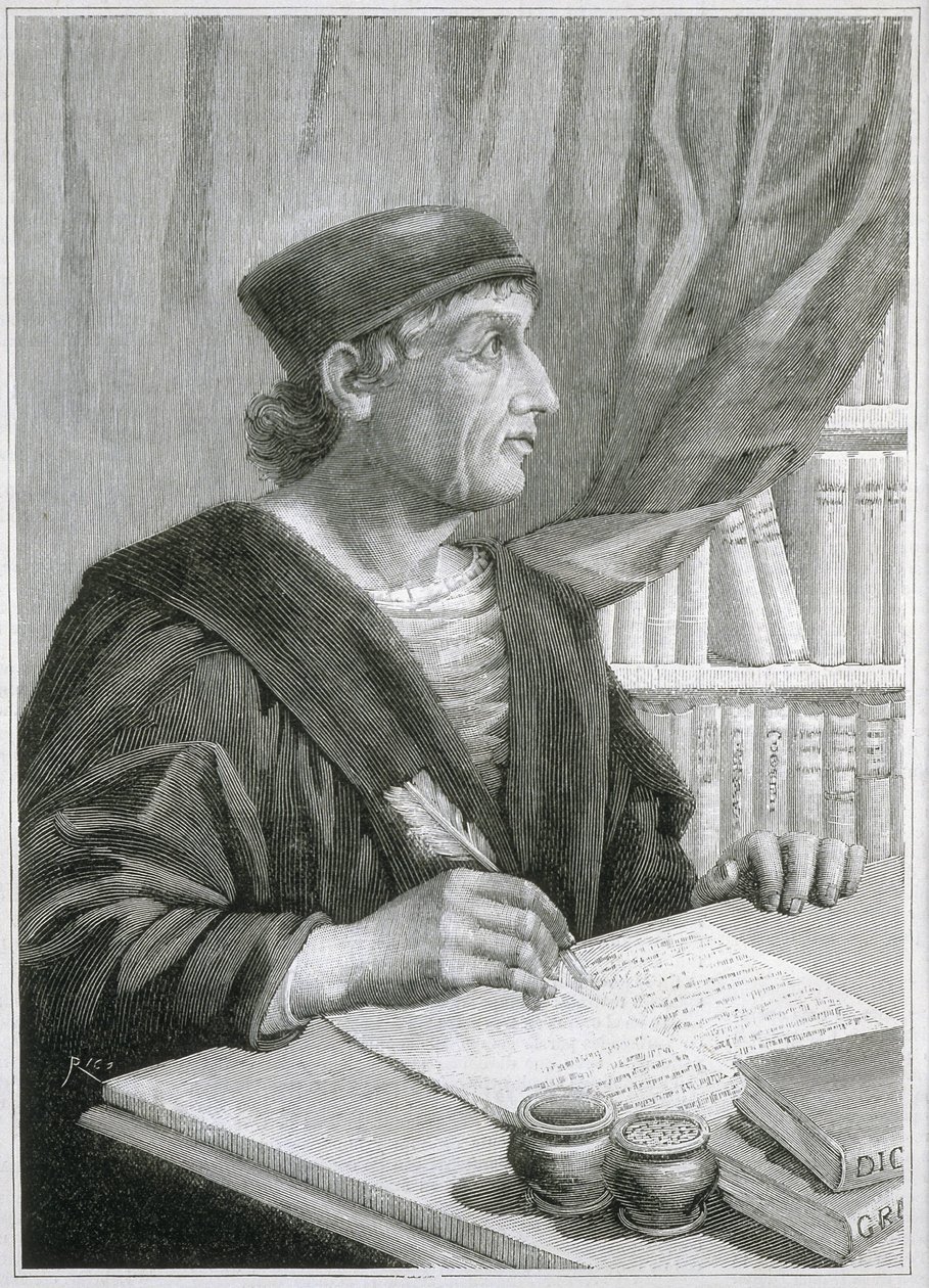 Antonio de NEBRIJA (Antonio Martinez de Cala y Xarava, Antonius Nebrissensis, Antonius Lebrixen) (1441-1522). Humaniste et grammairien anglais. Gravure - Artist Unknown