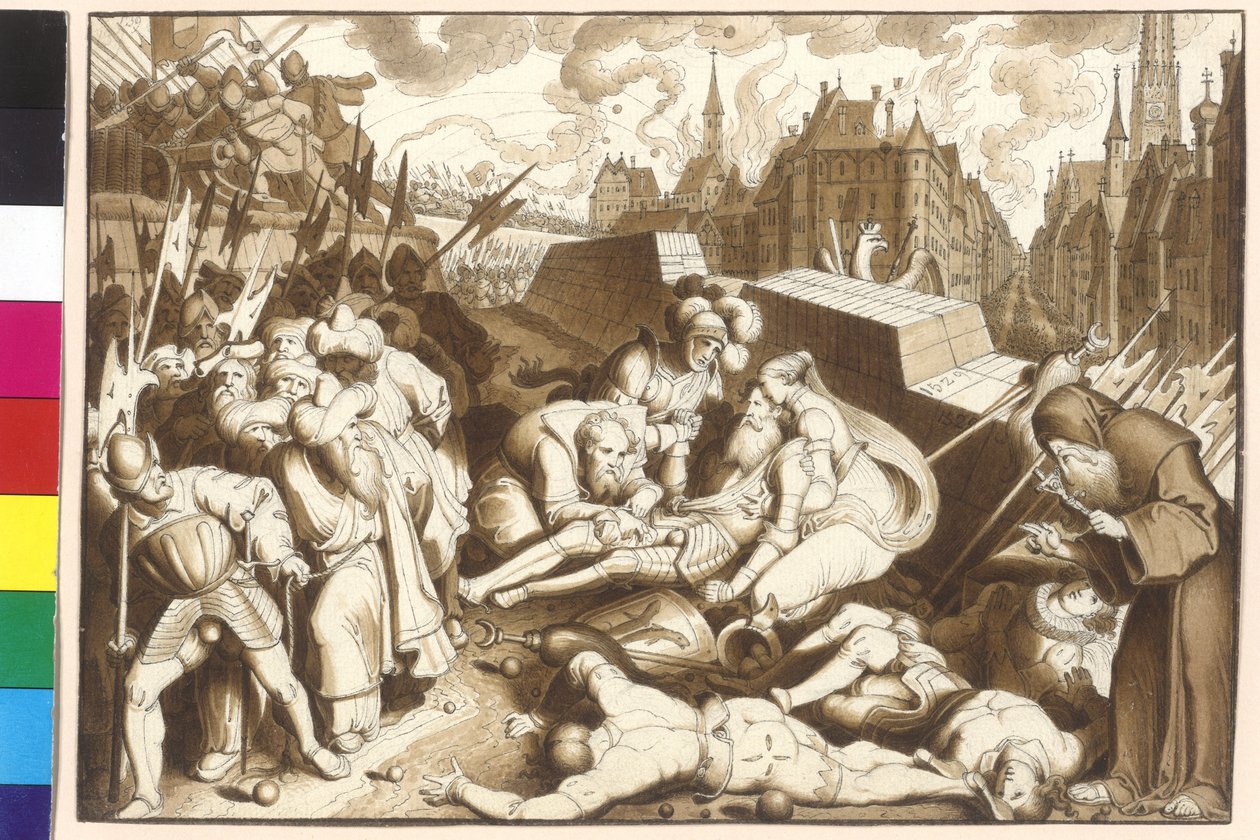 Lors du premier siège turc, le commandant comte Niklas saumon est mortellement frappé à la porte de Carinthie - Artist Unknown