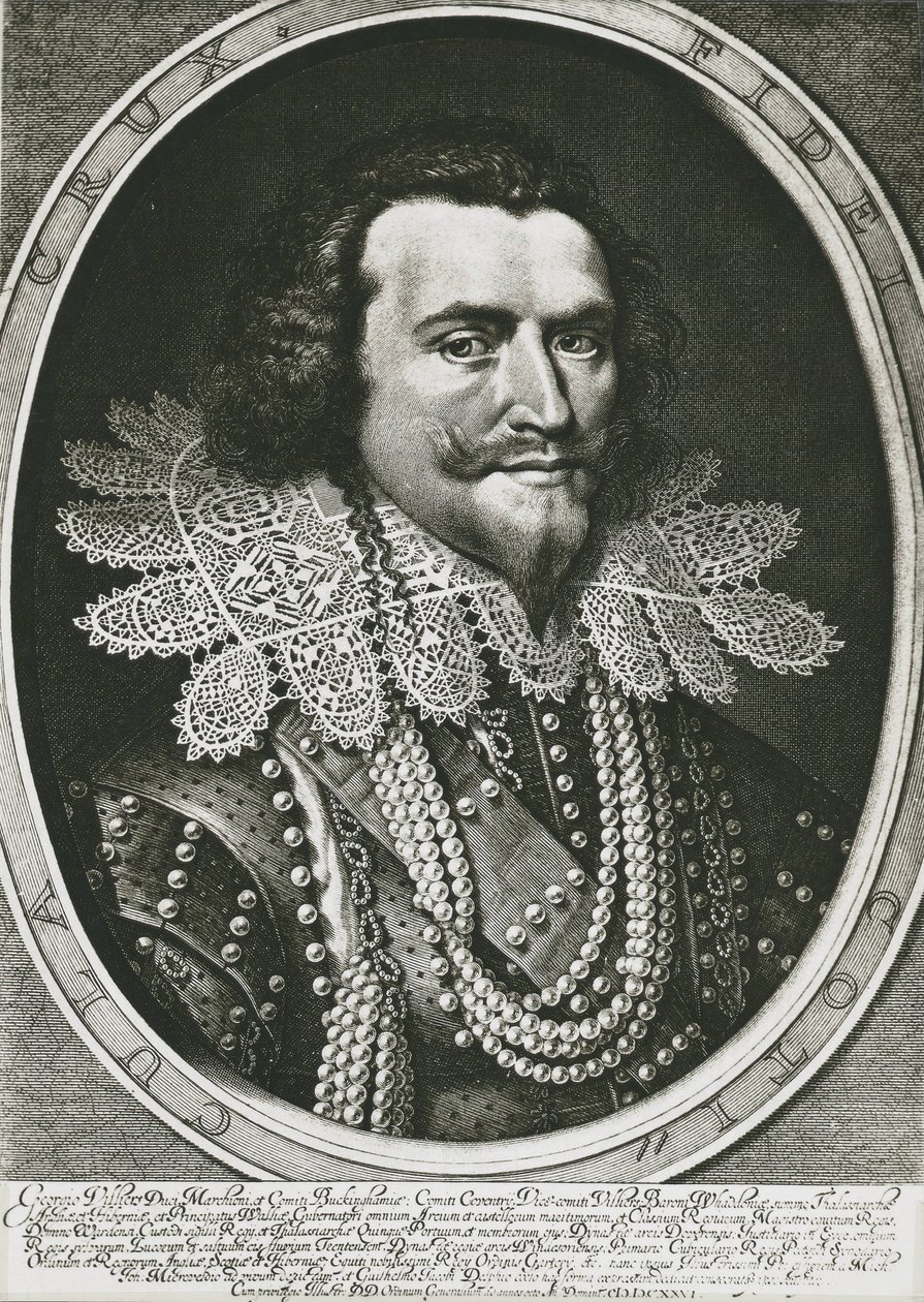 BUCKINGHAM, George Villiers, Duc de (1592-1628). Politicien britannique, favori de Jacques Ier et Charles Ier. Eau-forte. - Artist Unknown