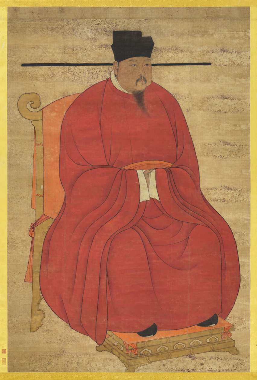 Empereur Zhengzong (Zhao Heng), 3e souverain de la dynastie des Song du Nord (r. 997-1022) (encre et couleur sur soie ; rouleau suspendu) - Artist Unknown