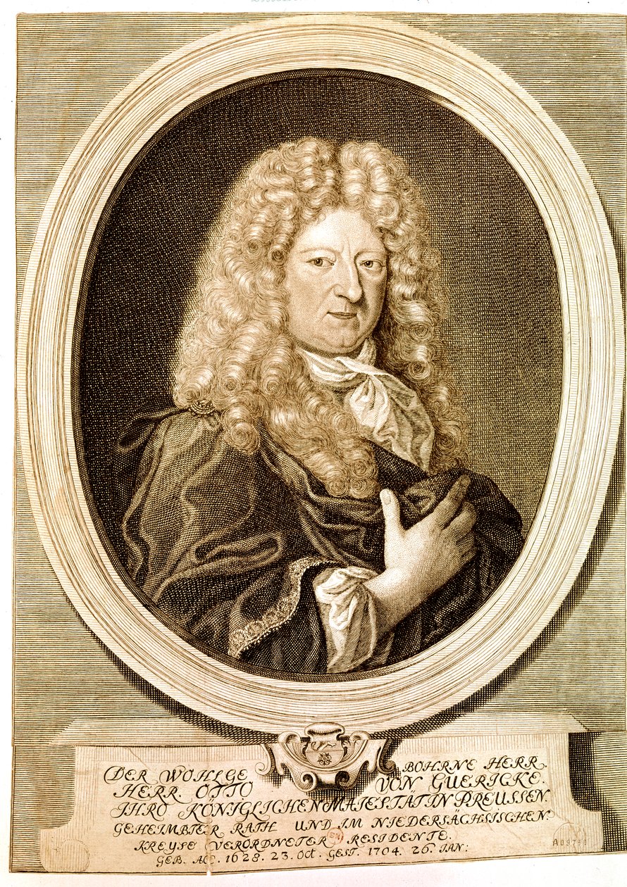GUERICKE Otto, scientifique, inventeur, mathématicien et physicien allemand (gravure) - Artist Unknown