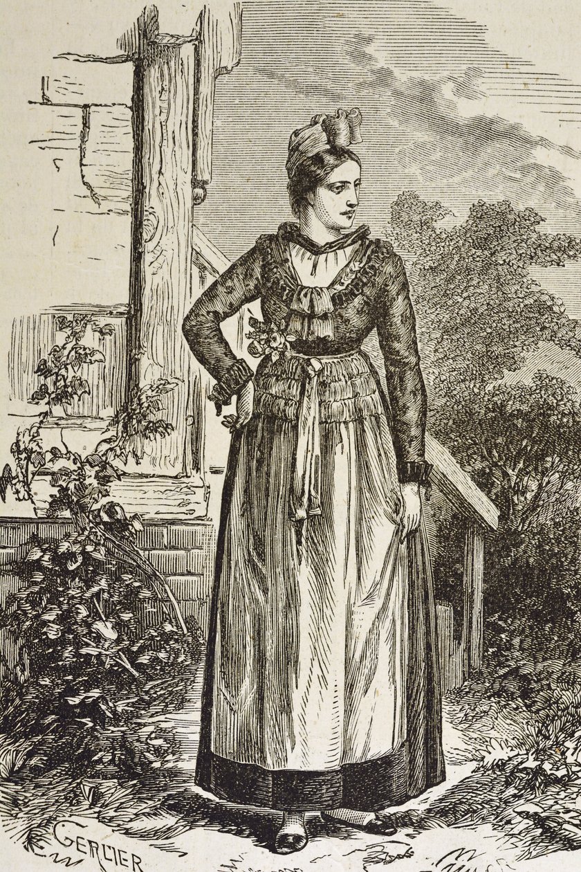 Allemagne (XIXe siècle). Société (1879). Alsace. Femmes de la région. En ce moment, l