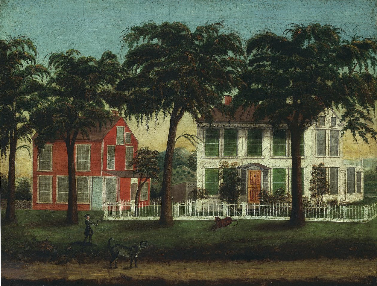 Maisons sur la rivière Fox, Illinois - Artist Unknown