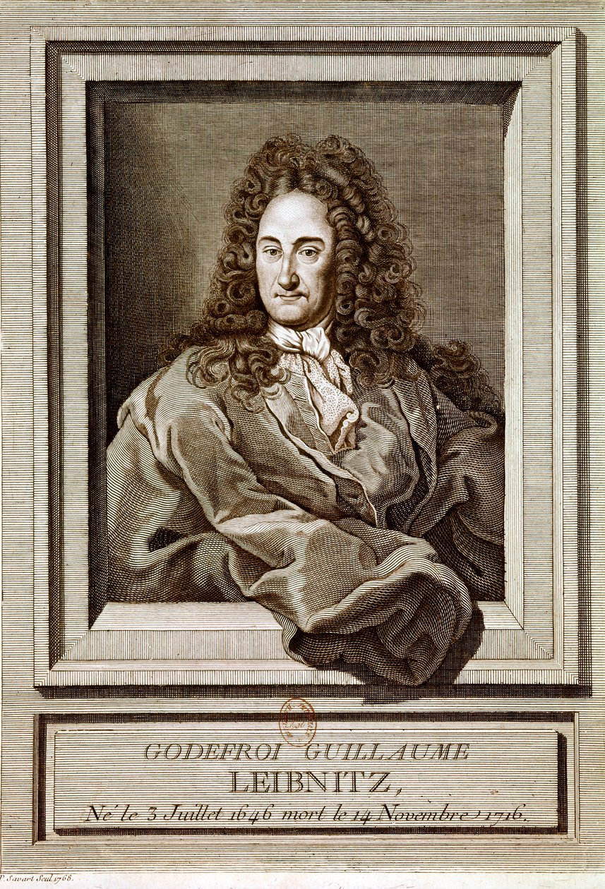 LEIBNITZ Gottfried Wilhelm von : Portrait (etching) - Artist Unknown