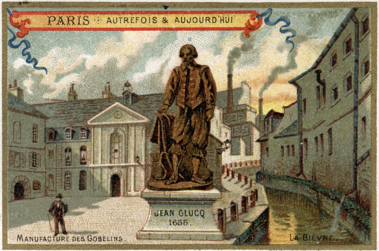 Manufacture de tapisserie des Gobelins à Paris. Statue de Jean Glucq, qui a importé le procédé de teinture en France. - Artist Unknown
