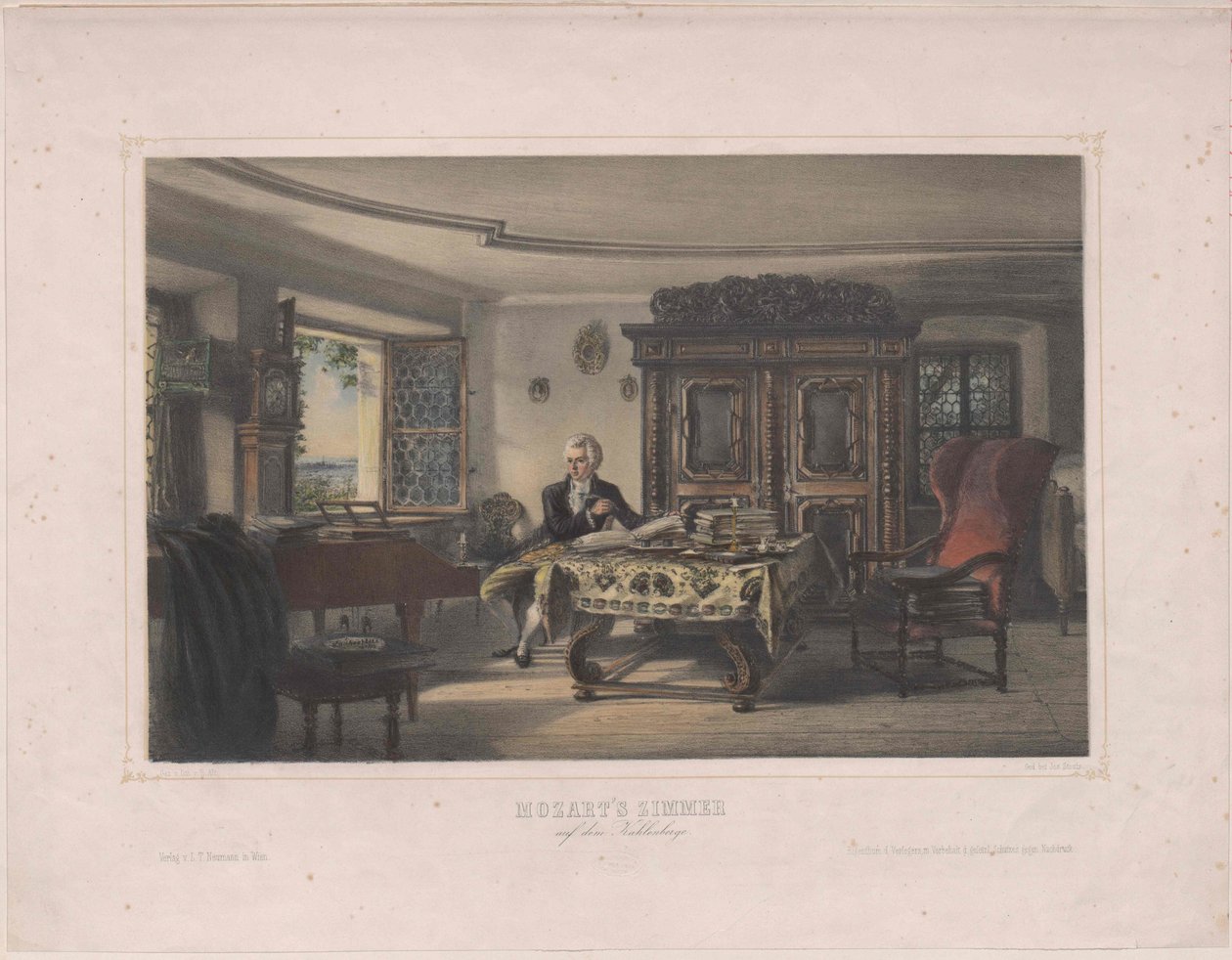 Mozart à la composition - Artist Unknown