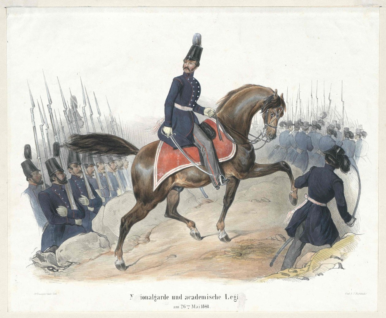 Garde nationale et légion collégiale le 26 mai 1848 - Artist Unknown