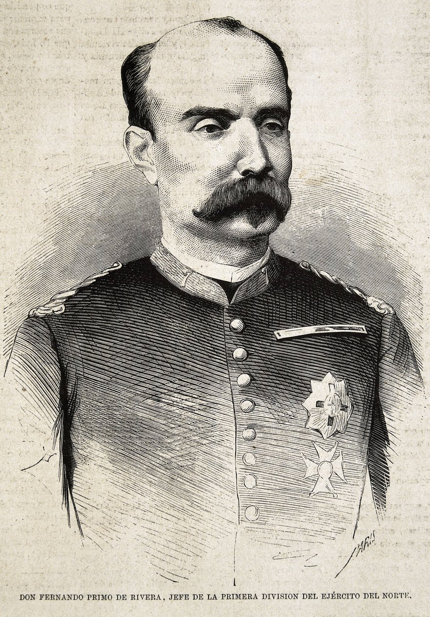 PRIMO DE RIVERA, Fernando (1831-1921). Militaire et politicien espagnol. Fernando Primo de Rivera, qui a combattu dans la Troisième Guerre carliste. Gravure. - Artist Unknown