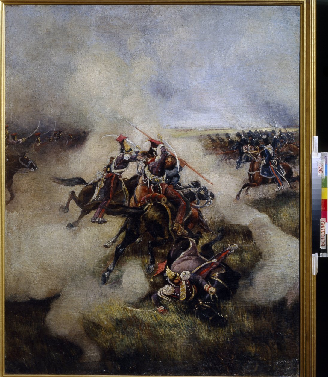 Uhlans polonais combattant avec des cosaques (huile sur toile) - Artist Unknown