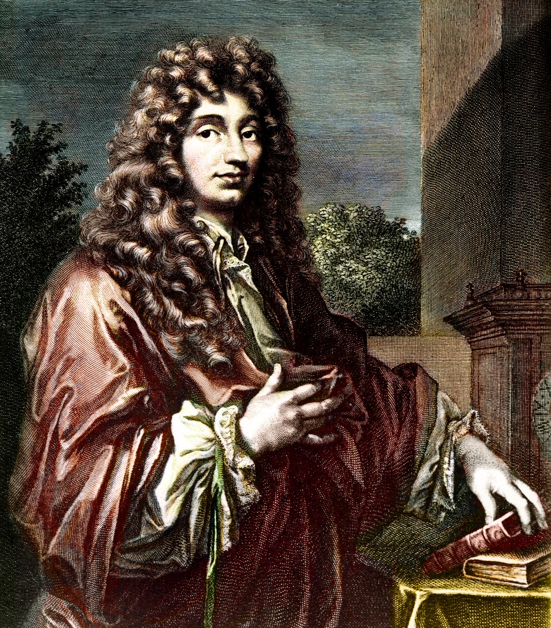 Portrait de CHRISTIAN HUYGENS (1629-1695) - Mathématicien, physicien et astronome néerlandais - Gravure en couleurs - Portrait de Christiaan Huygens - Physicien et mathématicien néerlandais (1629-1695). - Artist Unknown