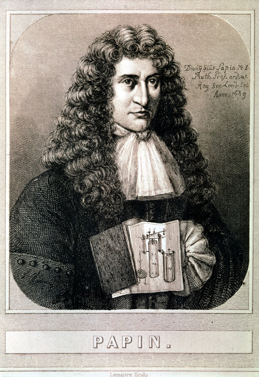 Portrait de Denis Papin (eau-forte) - Artist Unknown