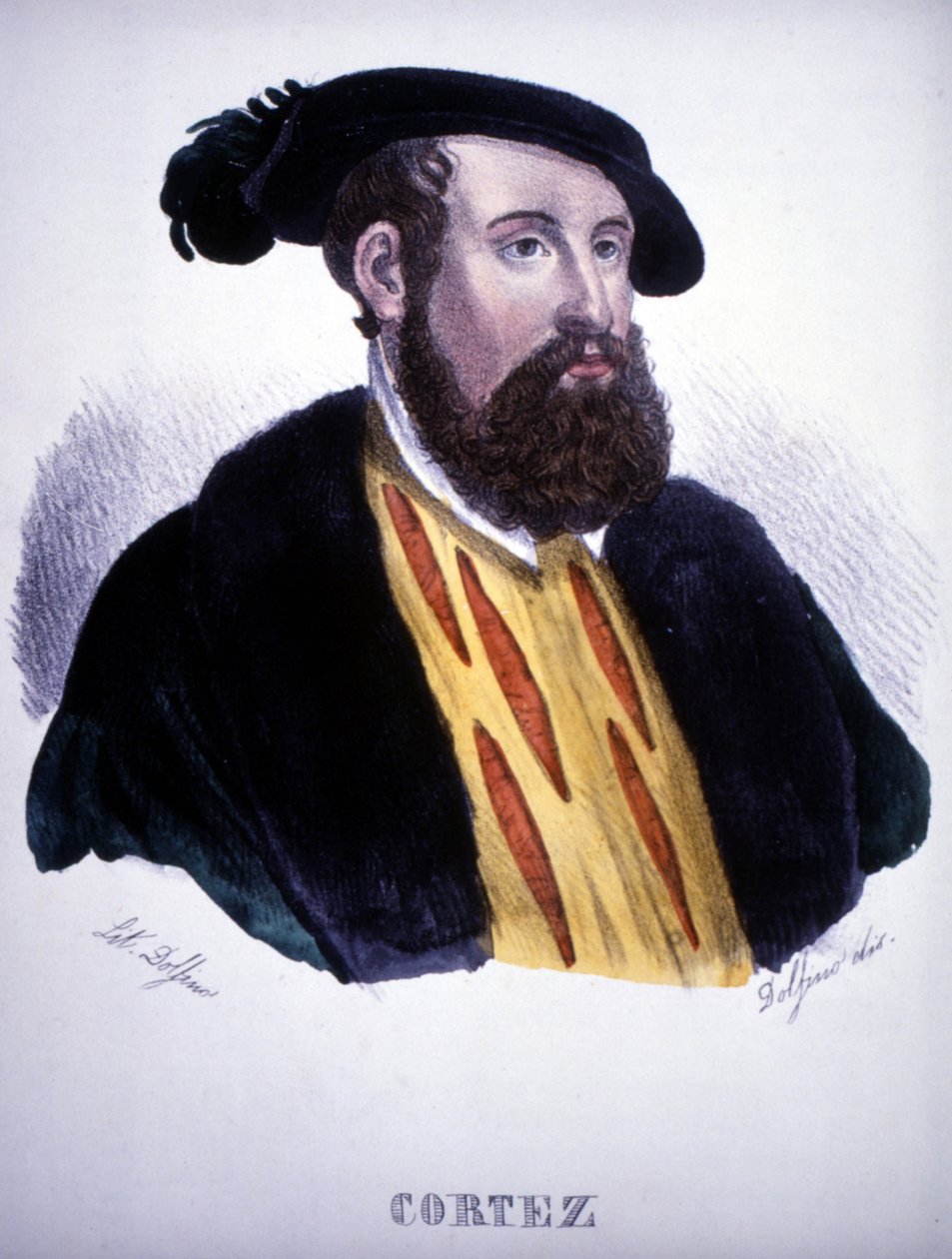 Portrait de Hernan (ou Hernando) Cortes ou Fernand Cortez (1485-1547). - Artist Unknown