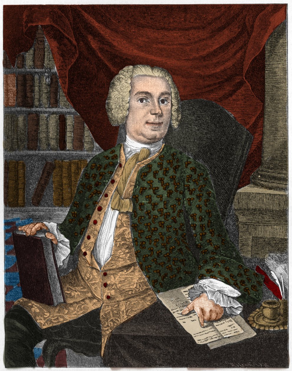 Portrait de Johann Christoph Gottsched, critique, grammairien et homme de lettres allemand. - Artist Unknown