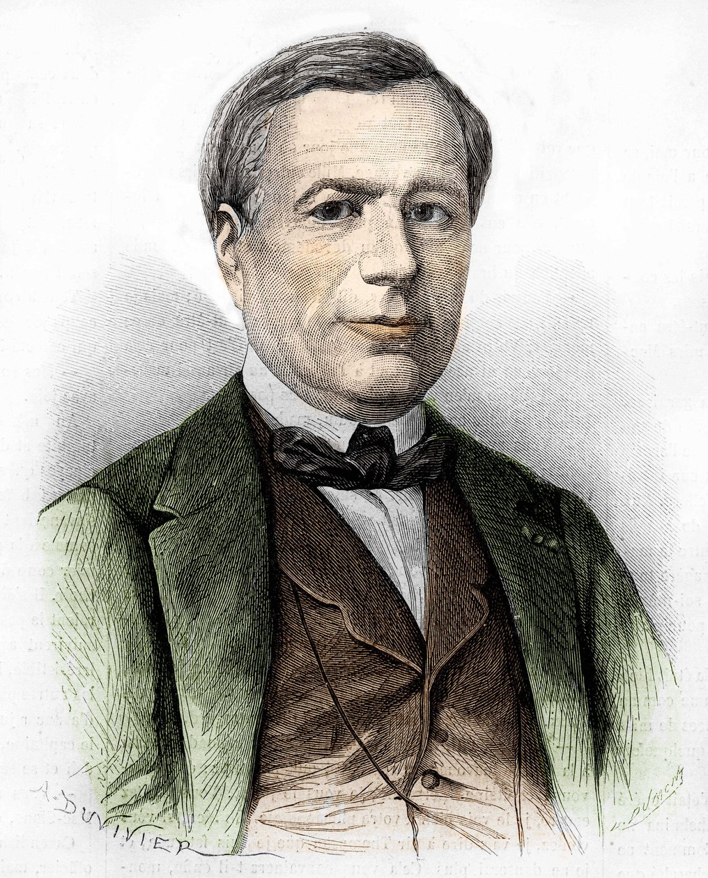 Portrait de Xavier MARMIER Écrivain, poète, voyageur, traducteur de littérature du Nord. - Artist Unknown