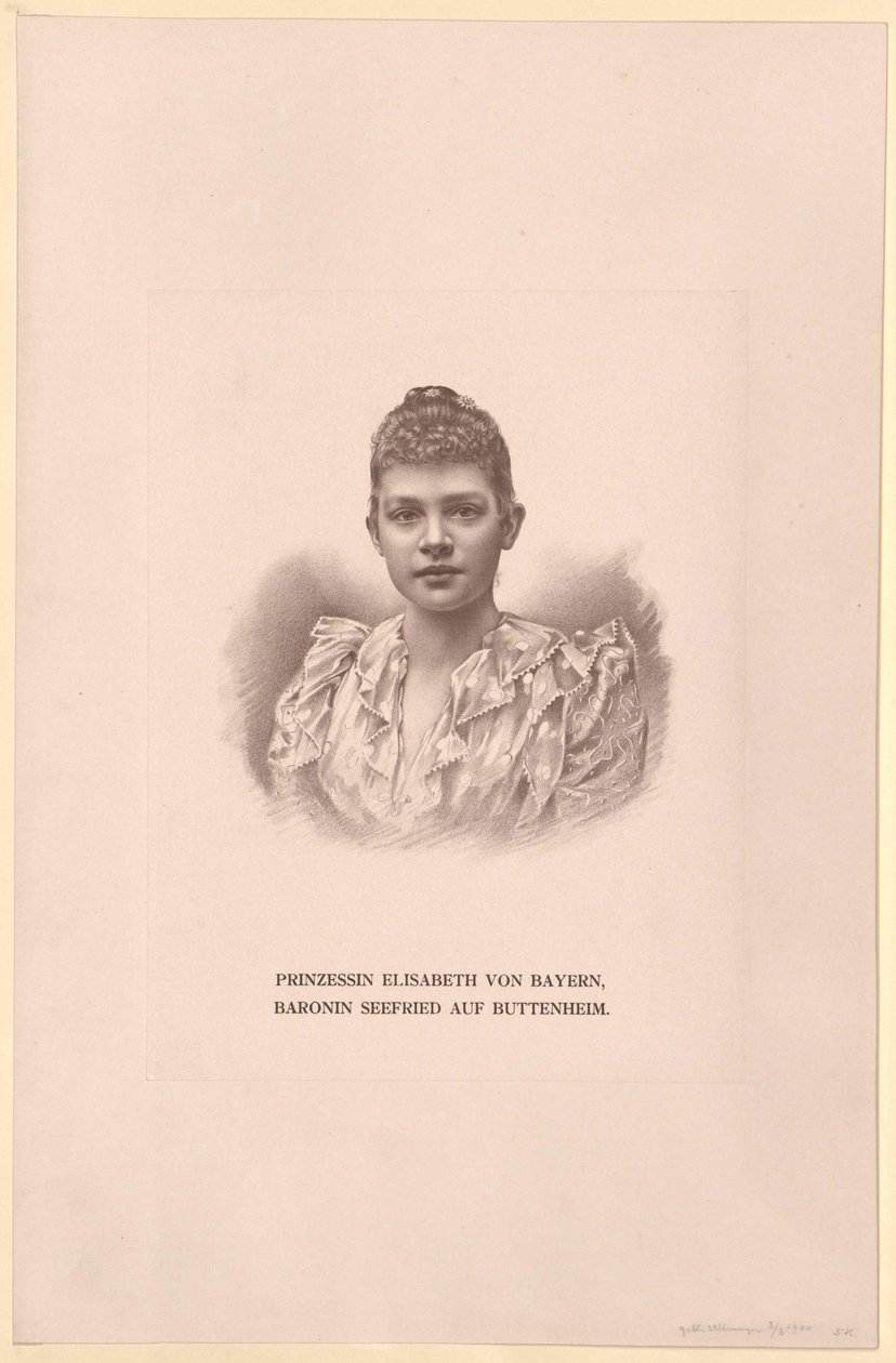 Princesse de Bavière Elisabeth (impression) - Artist Unknown