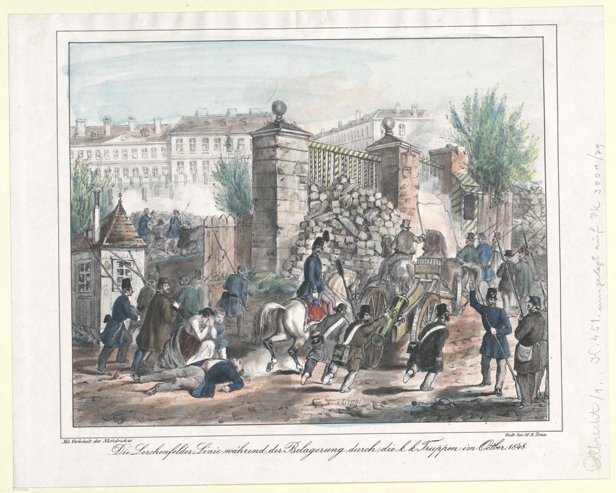 La ligne Lerchenfelder pendant le siège par les troupes k. k. en octobre 1848 - Artist Unknown