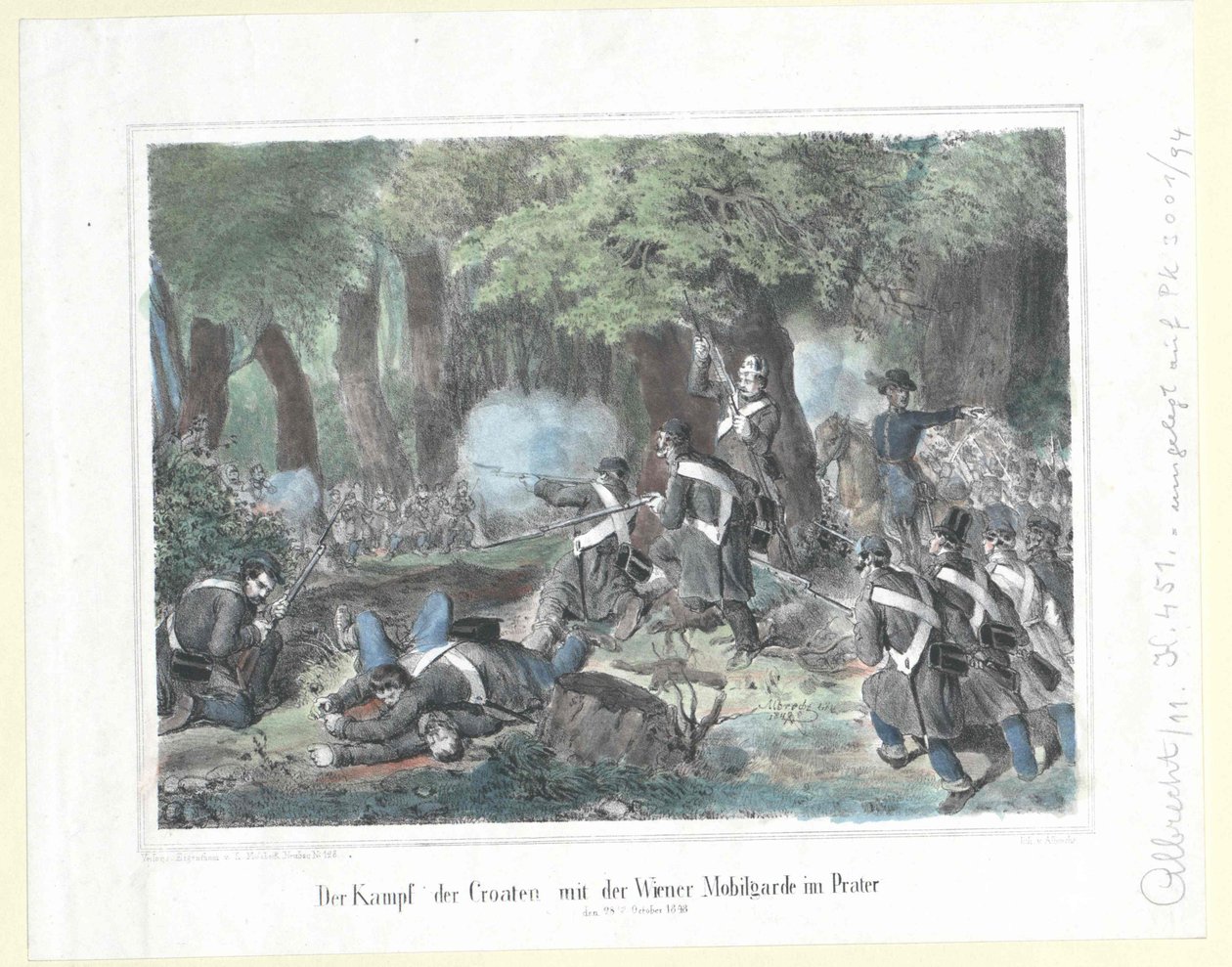Le combat des Croates avec la garde mobile viennoise au Prater le 28 octobre 1848 - Artist Unknown