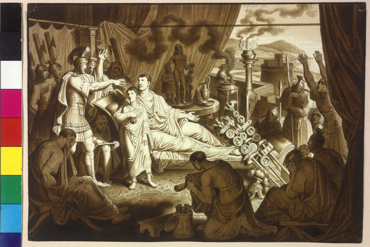 La femme mourante empereur Marc Aurèle conseille Pertinax son fils Commode - Artist Unknown