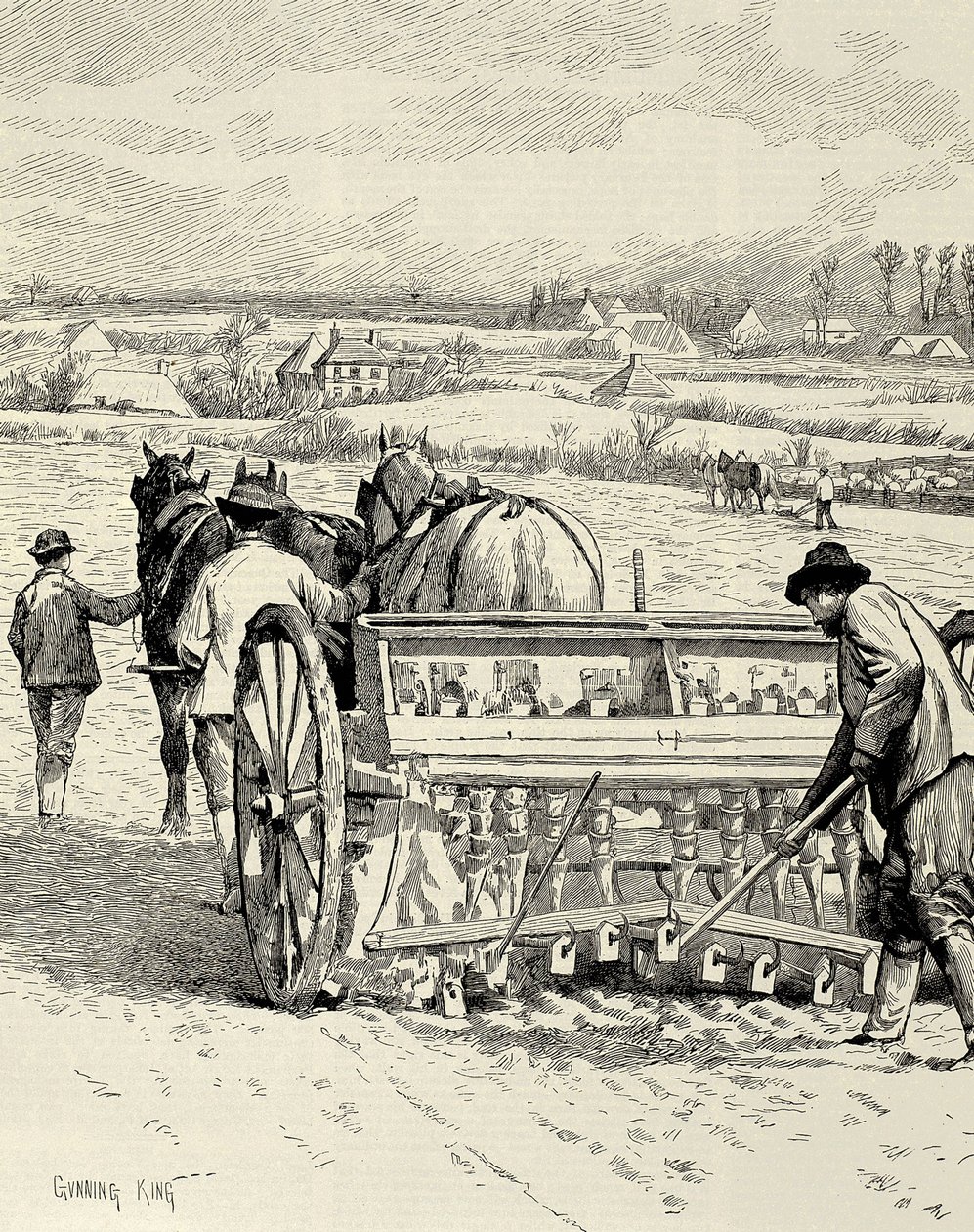 ROYAUME-UNI. ANGLETERRE. Révolution industrielle. Machine à percer inventée par Jethro Tull. Semis d