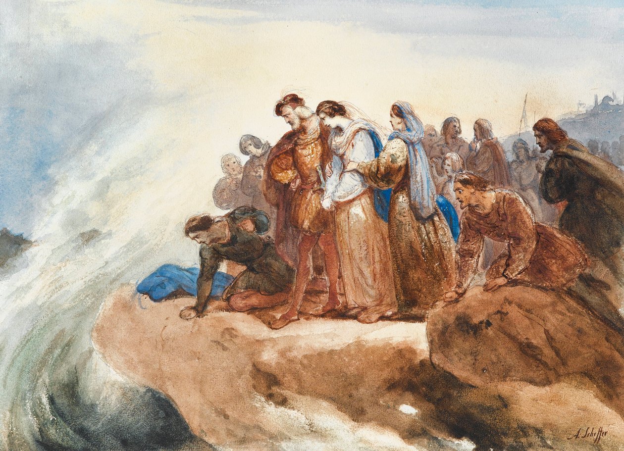 Illustration pour la ballade Der Taucher par Friedrich Schiller - Ary Scheffer