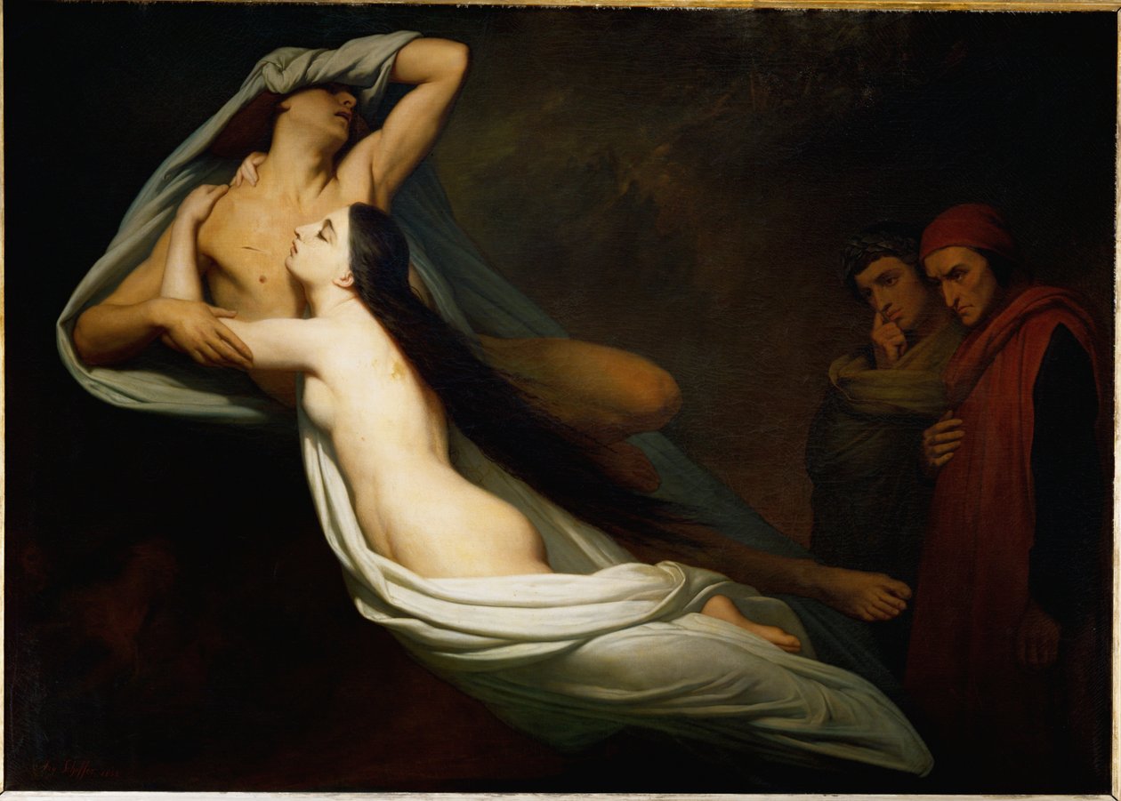 Les ombres de Francesca da Rimini et de Paolo Malatestaapparaissent a Dante et a Virgil … - Ary Scheffer