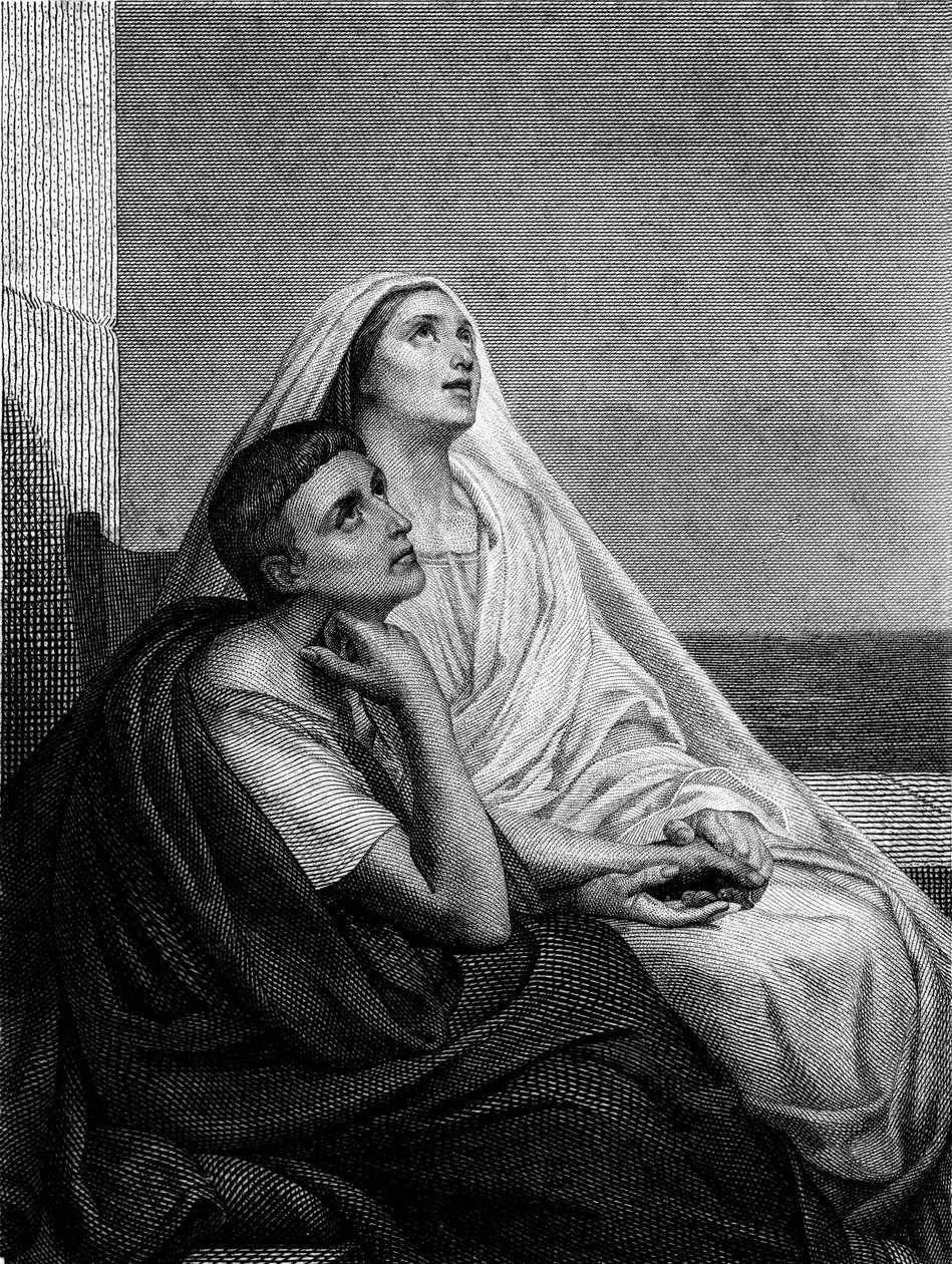 Sainte Monique avec Saint Augustin - sur le frontispice de l