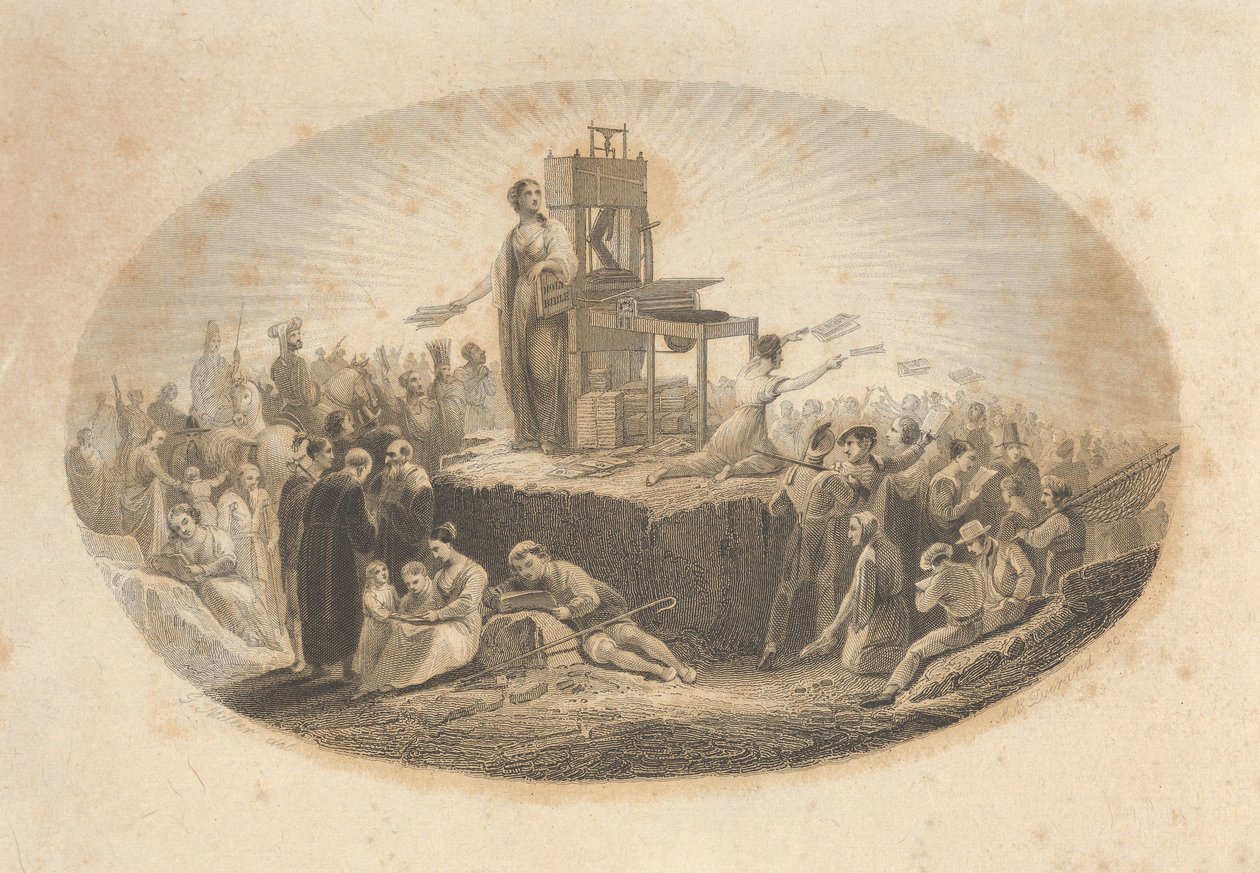 Certificat de la Société Biblique, 19ème siècle - Asher Brown Durand