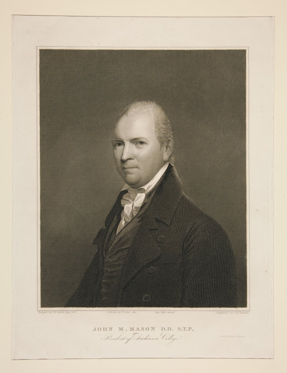John M. Mason, D.D., S.T.P., président du Dickinson College - Asher Brown Durand