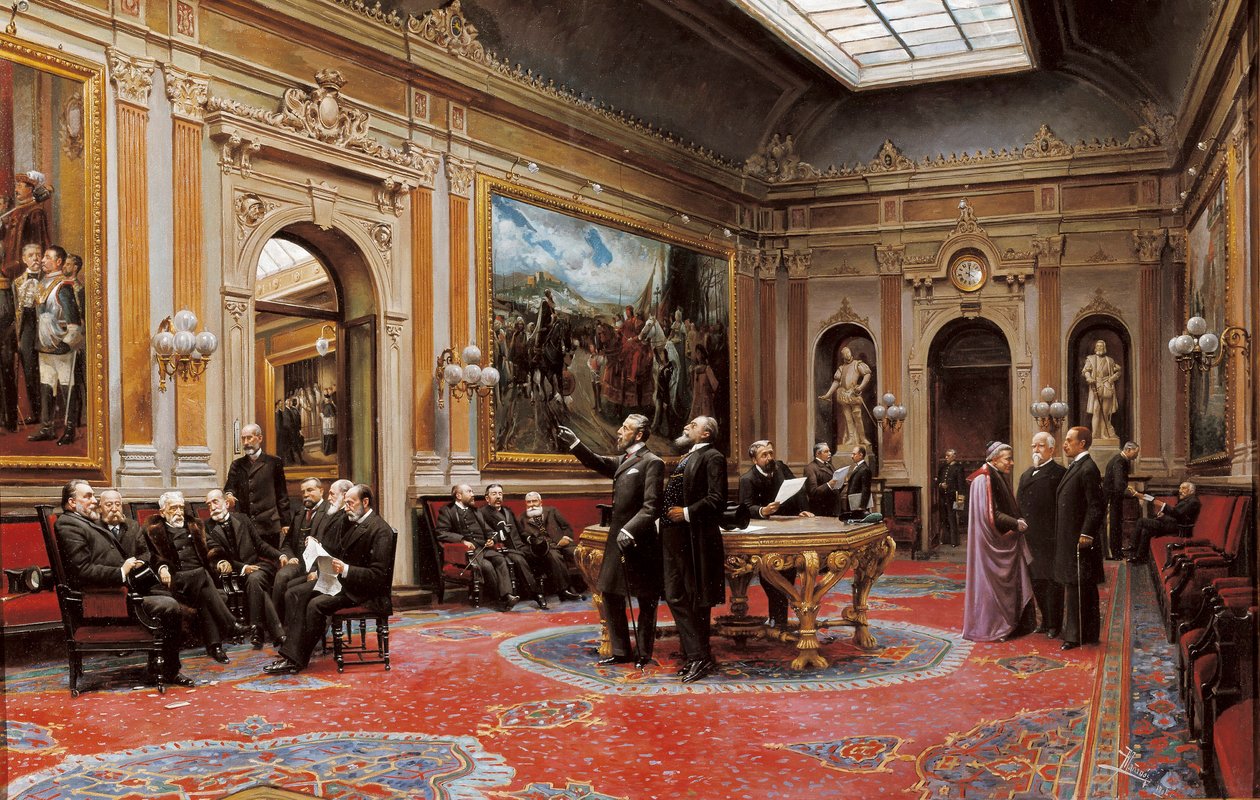 Salle de conférence du Sénat en mars 1904 - Asterio Mañanós Martínez