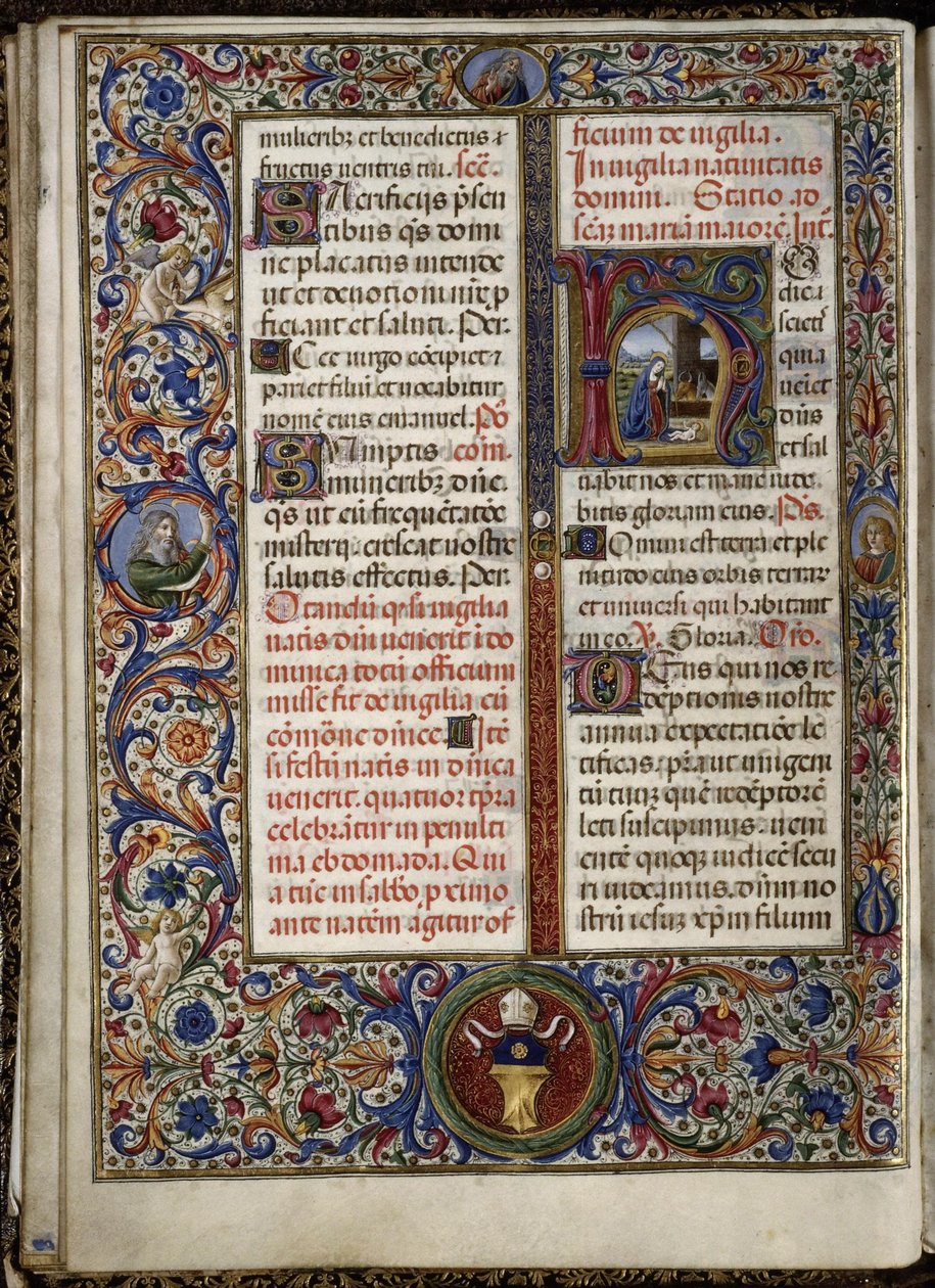 Missel de Thomas James : lettrine avec la nativité - Attavante degli Attavanti