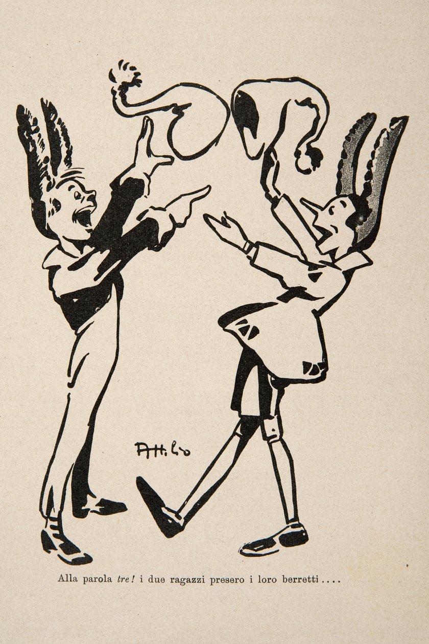 Pinocchio et Candlewick, illustration de "Pinocchio". - Attilio Mussino