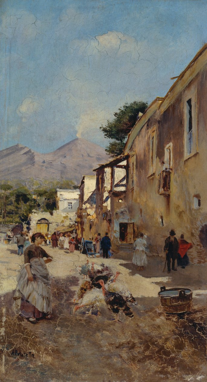 Femme avec des dindes - Attillo Pratella