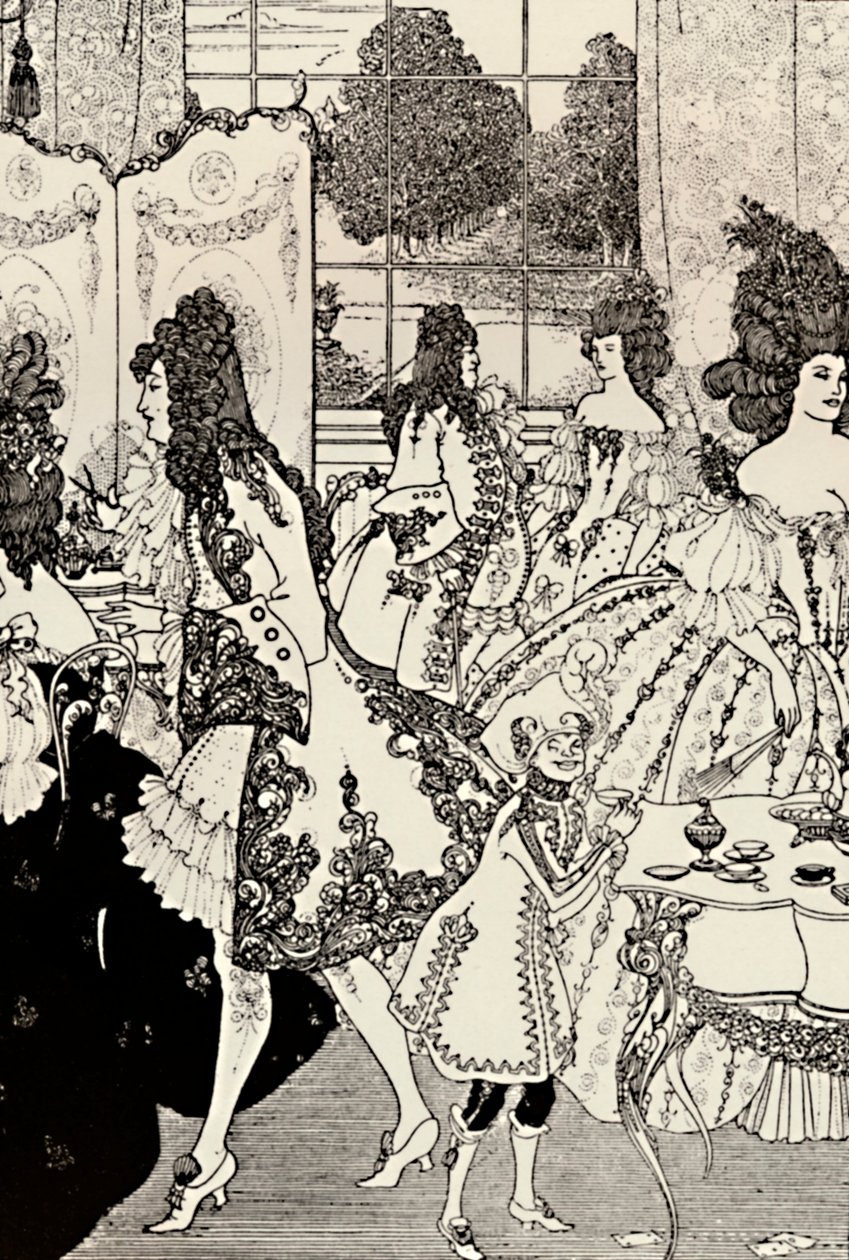 Le Viol du Verrou. Alexander Pope. Dessin à la plume, 1896, 1923 - Aubrey Beardsley