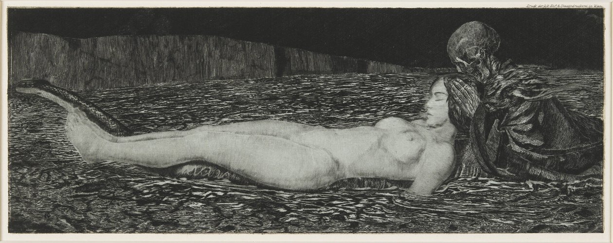 Une femme morte, de la série La mort et la jeune fille, 1907 - August Bromse