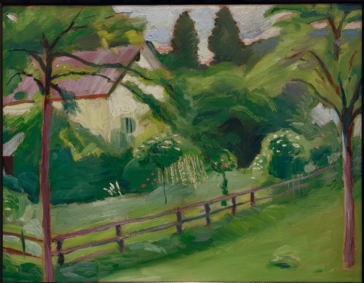 Maison de campagne avec jardin - August Macke