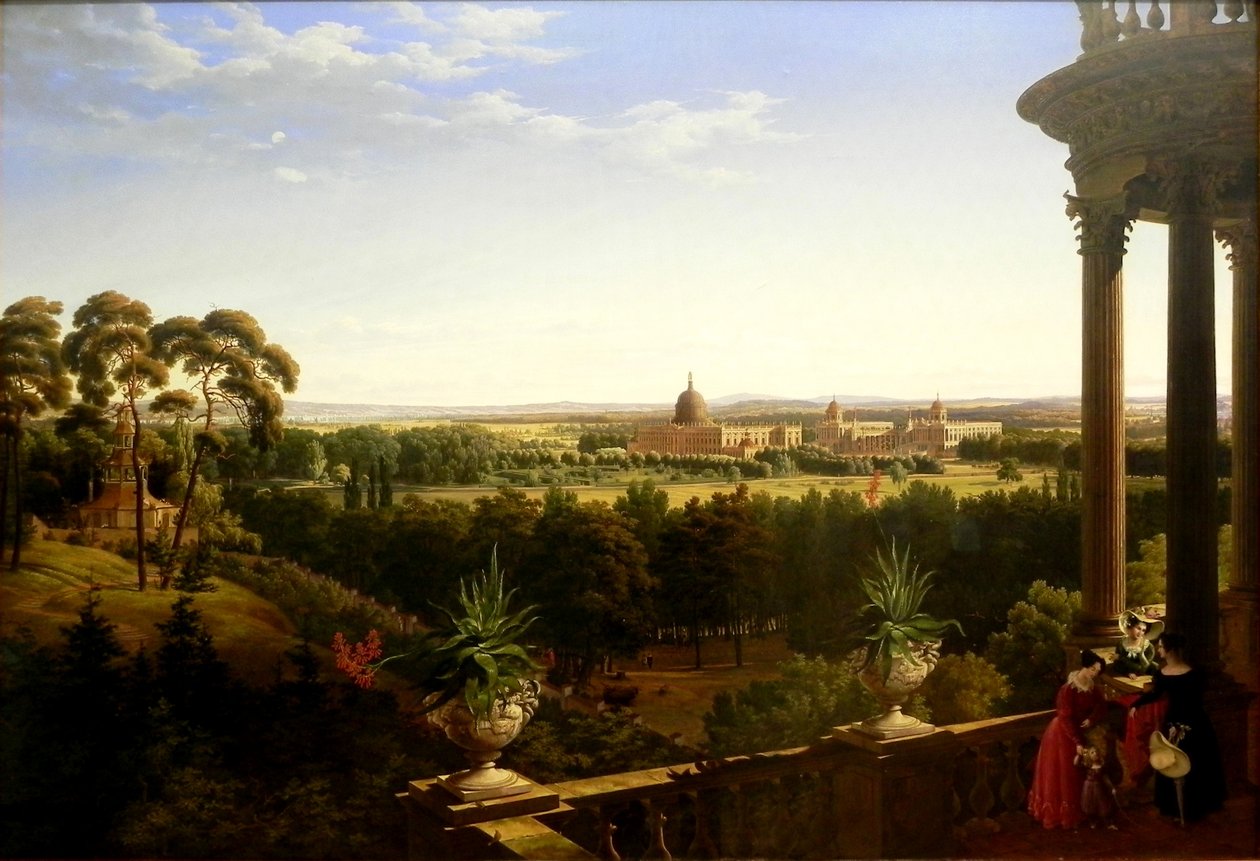French : Vue sur le Nouveau Palais à Potsdam - August Ahlborn