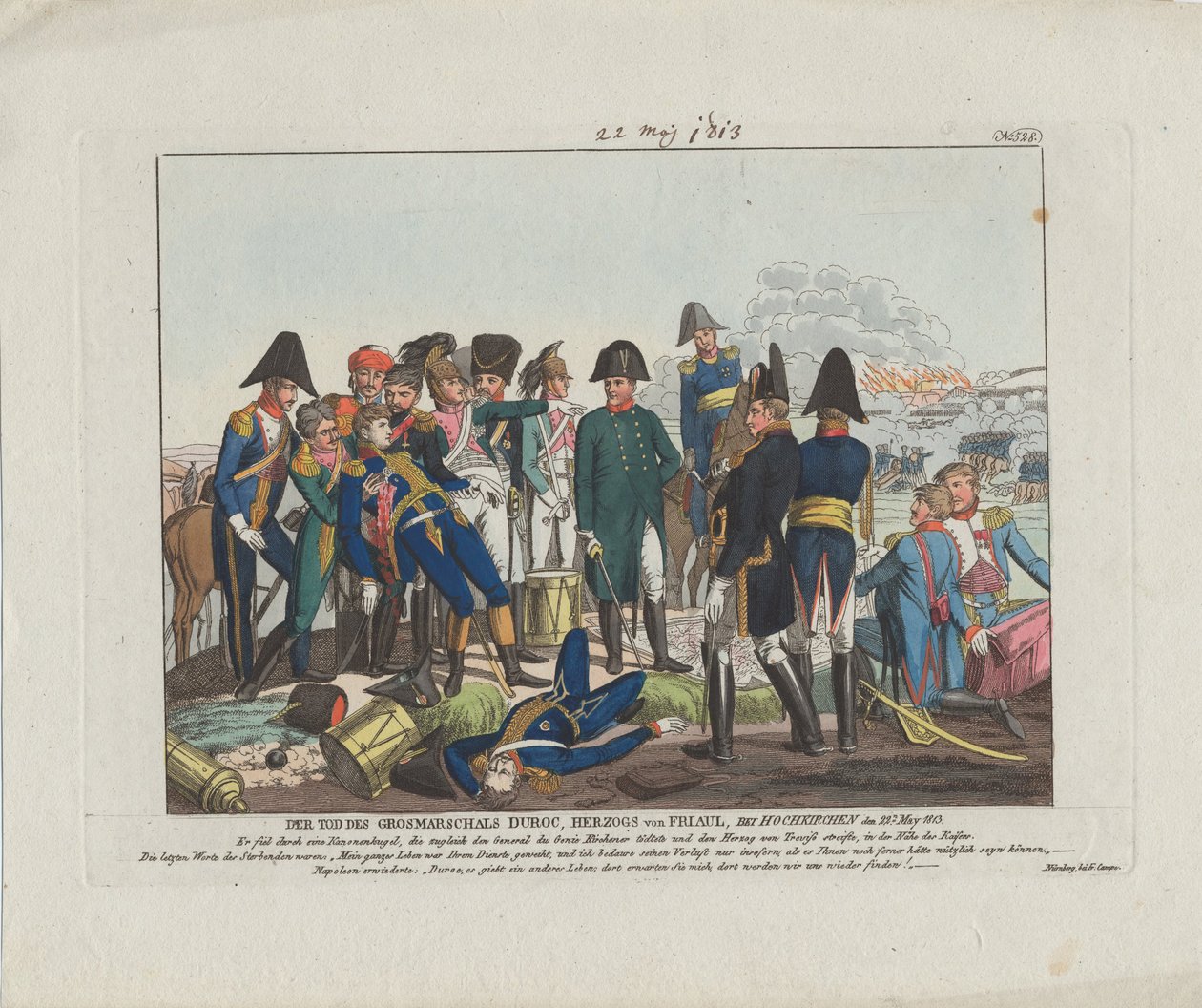 La mort du maréchal Duroc à Hochkirchen le 22 mai 1813 - August Friedrich Andreas Campe