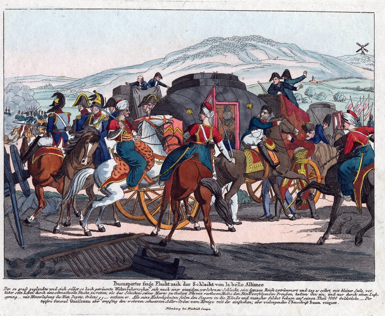 La fuite de Napoléon après la bataille de Waterloo (1815) - August Friedrich Andreas Campe