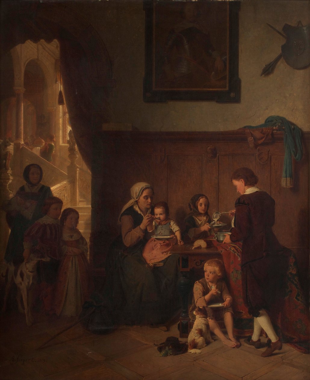 Hospitalité à une famille pauvre - August Friedrich Siegert