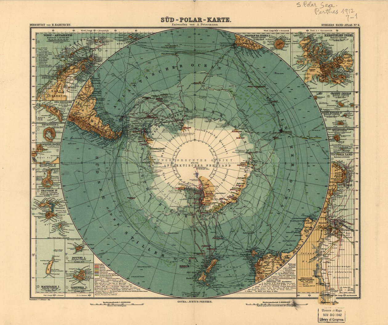 Carte du pôle Sud, 1912 - August Heinrich Petermann
