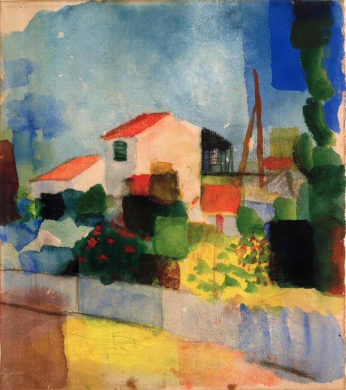 Das helle Haus (1. Fassung) - August Macke