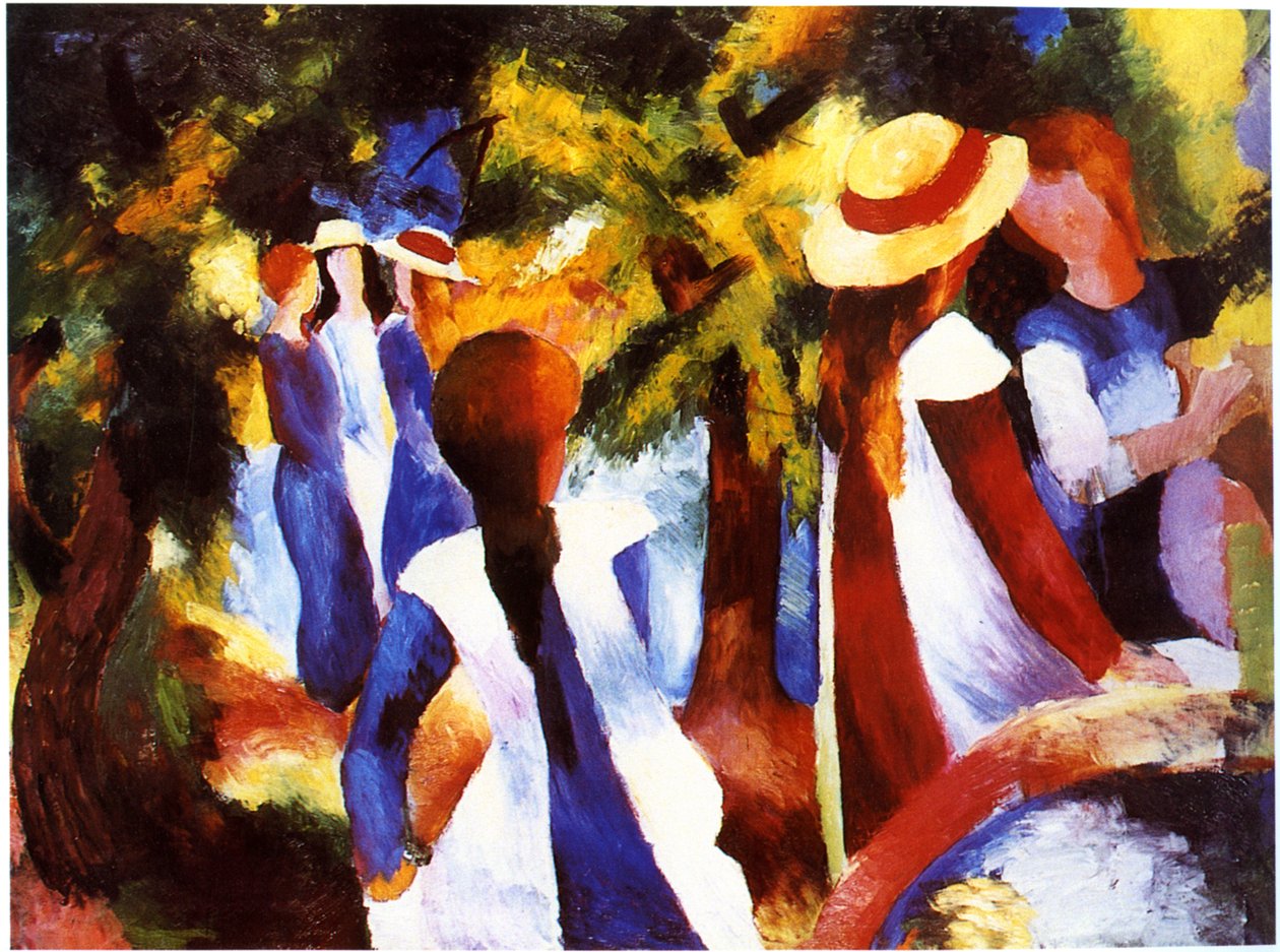 Jeunes filles sous les arbres - August Macke
