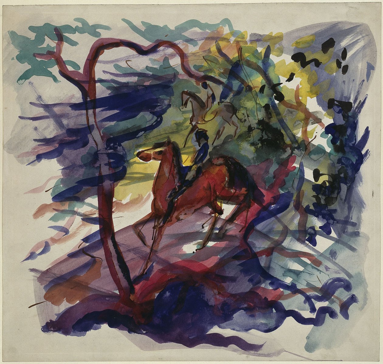 Cavalier dans la forêt - August Macke