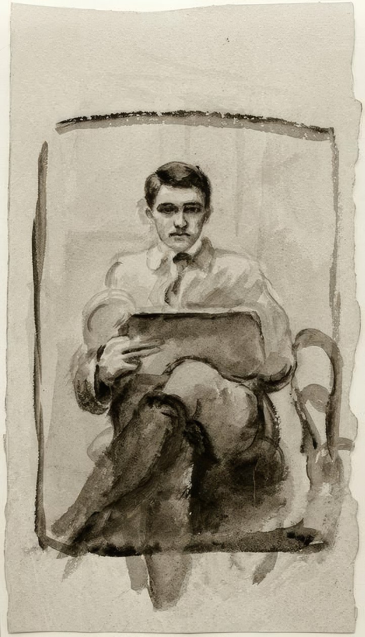 Autoportrait, dessinant - August Macke