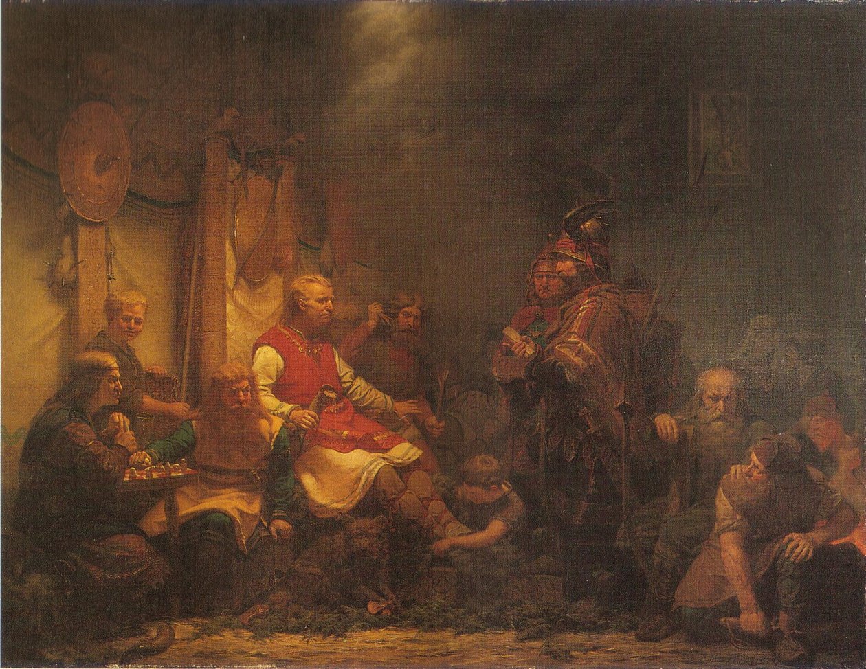 Les messagers du roi Ella devant les fils de Ragnar Lothbrok - August Malmström