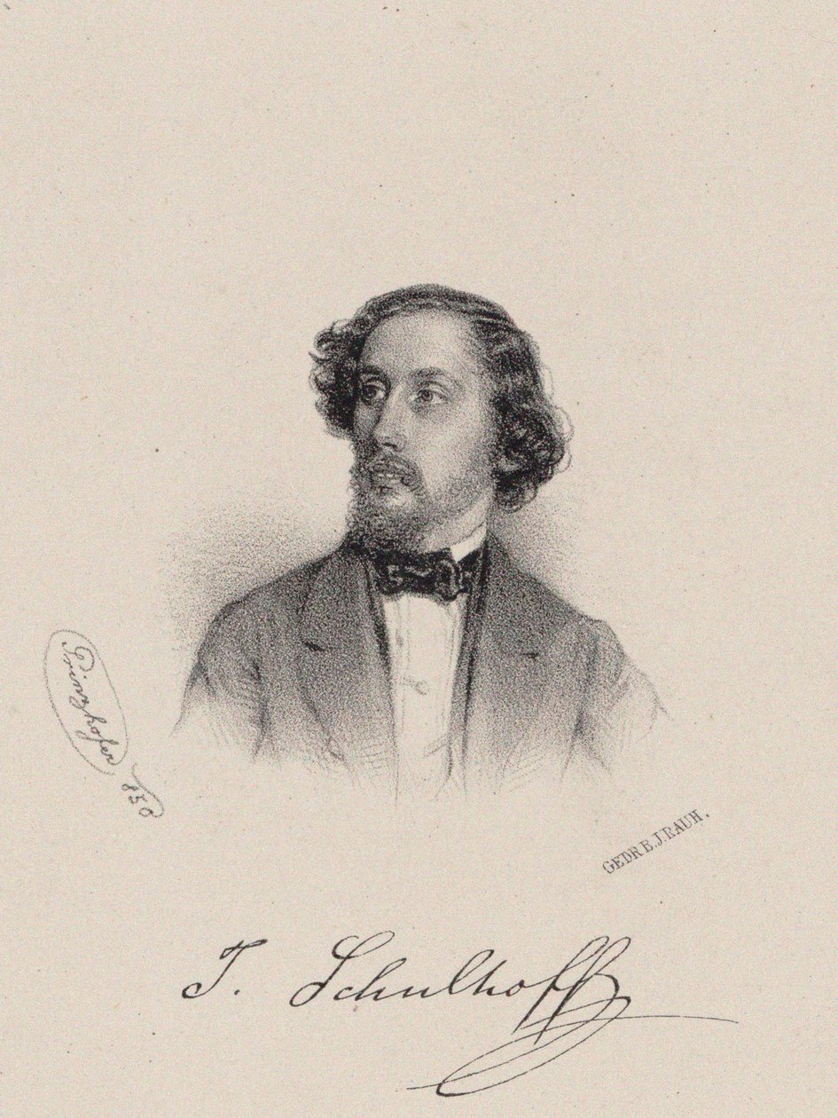 Portrait du pianiste et compositeur Julius Schulhoff 1825-1898, 1850 - August Prinzhofer
