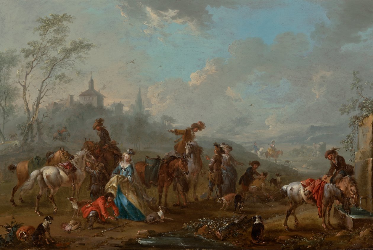 Départ pour la chasse au faucon - August Querfurt