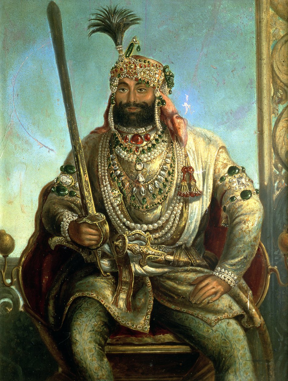 Portrait du Maharaja Sher Singh, en tenue royale, vers 1850 - August Theodor Schoefft